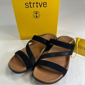 NEW Strive TRIO Orthotics Arch Support Sandals Shoes Black Sparkle sz 6